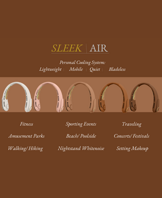 Sleek Air ™ - Blush Hands-Free Three-Speed Neck Fan