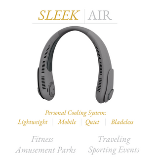 Sleek Air ™ - Ash Hands-Free Three-Speed Neck Fan