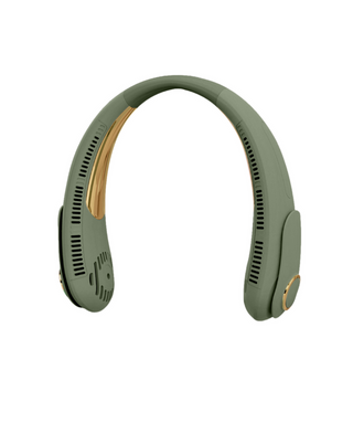 Sleek Air ™ - Olive w/Gold Trim Hands-Free Three-Speed Neck Fan